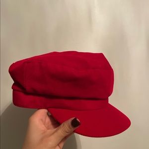 ZARA Red Baker Brixton Hat